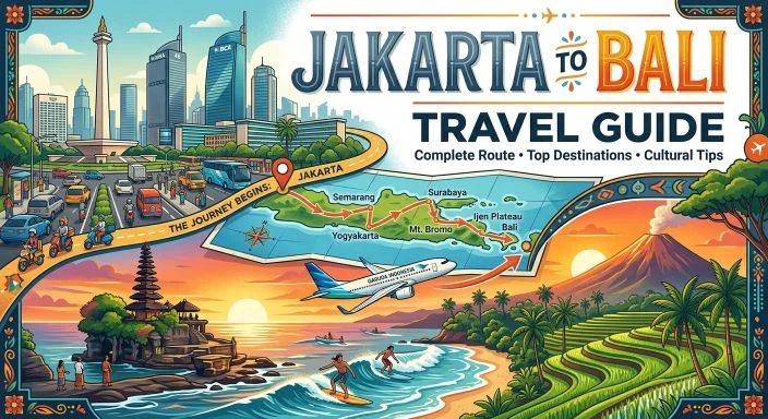Jakarta to Bali Travel Guide Map - Complete Route Top Destinations